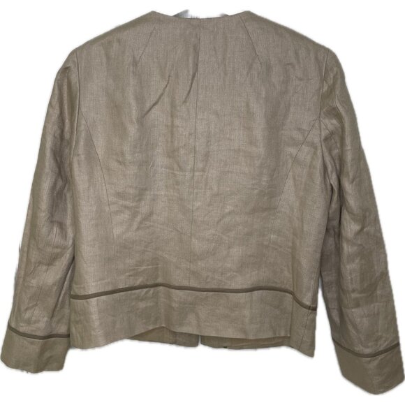 J. Crew Women’s 100% Linen Blazer Khaki 6 Small - Picture 4 of 8